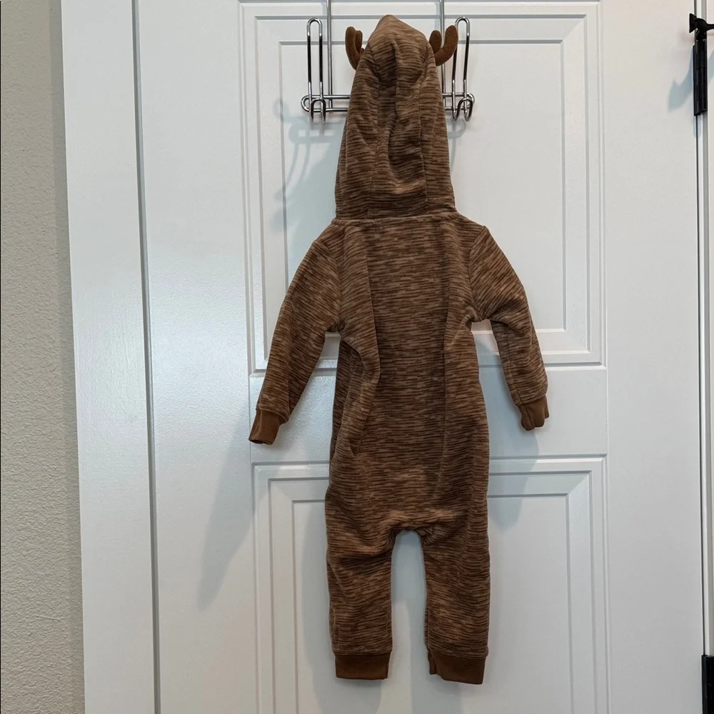 Carter's Brown Reindeer Footie with Festive Lights